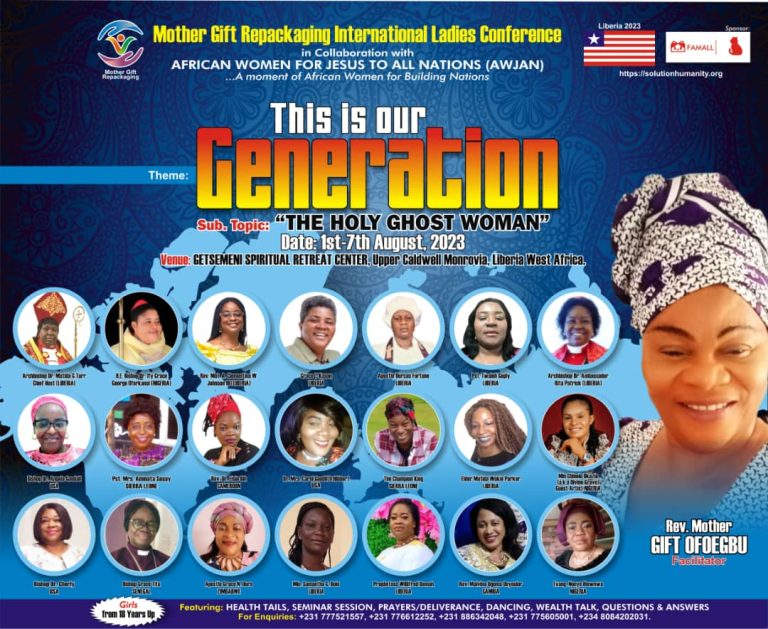 Mother Gift Repackaging Int’l Ladies Conference Holds in Monrovia, Liberia – Aug 1 – 7, 2023