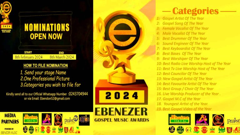 2nd Edition Of Ebenezer Gospel Music Awards Open for Nominations: A Call for 2024 Submissions